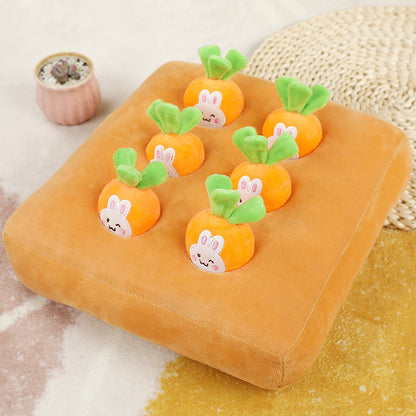 Carrot Pulling Doll Simulation Vegetable Field Plush Toy Pet Dog Cat