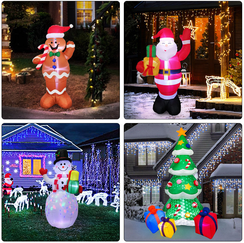 Christmas LED Lights Glowing Santa Tree Snowman Inflatable Doll Outdoor Yard Garden Decor